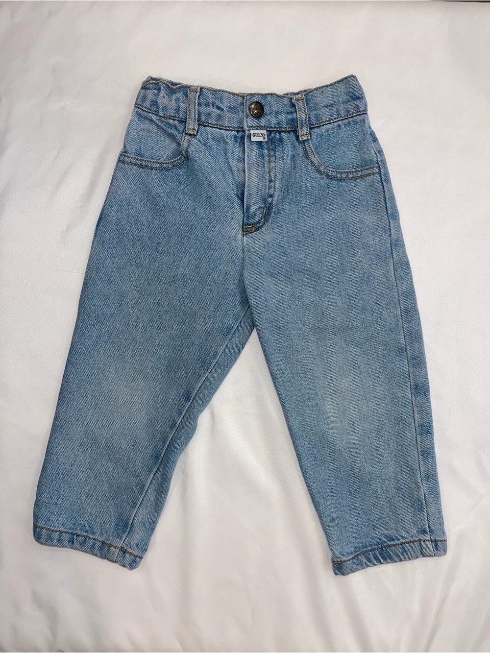 Baby Guess Vintage 80s 90s Light Wash Tapered Jeans 2Y Triangle Patch